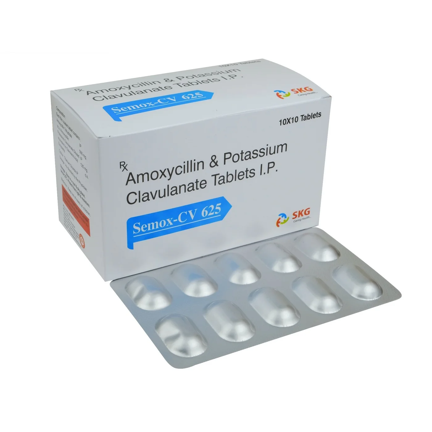Amoxicillin-clavulanate 625 mg tablets for dogs and cats (500 mg amoxicillin + 125 mg clavulanate), blister and box. The active ingredient is exactly as described; brand and packaging may vary. thumbnail