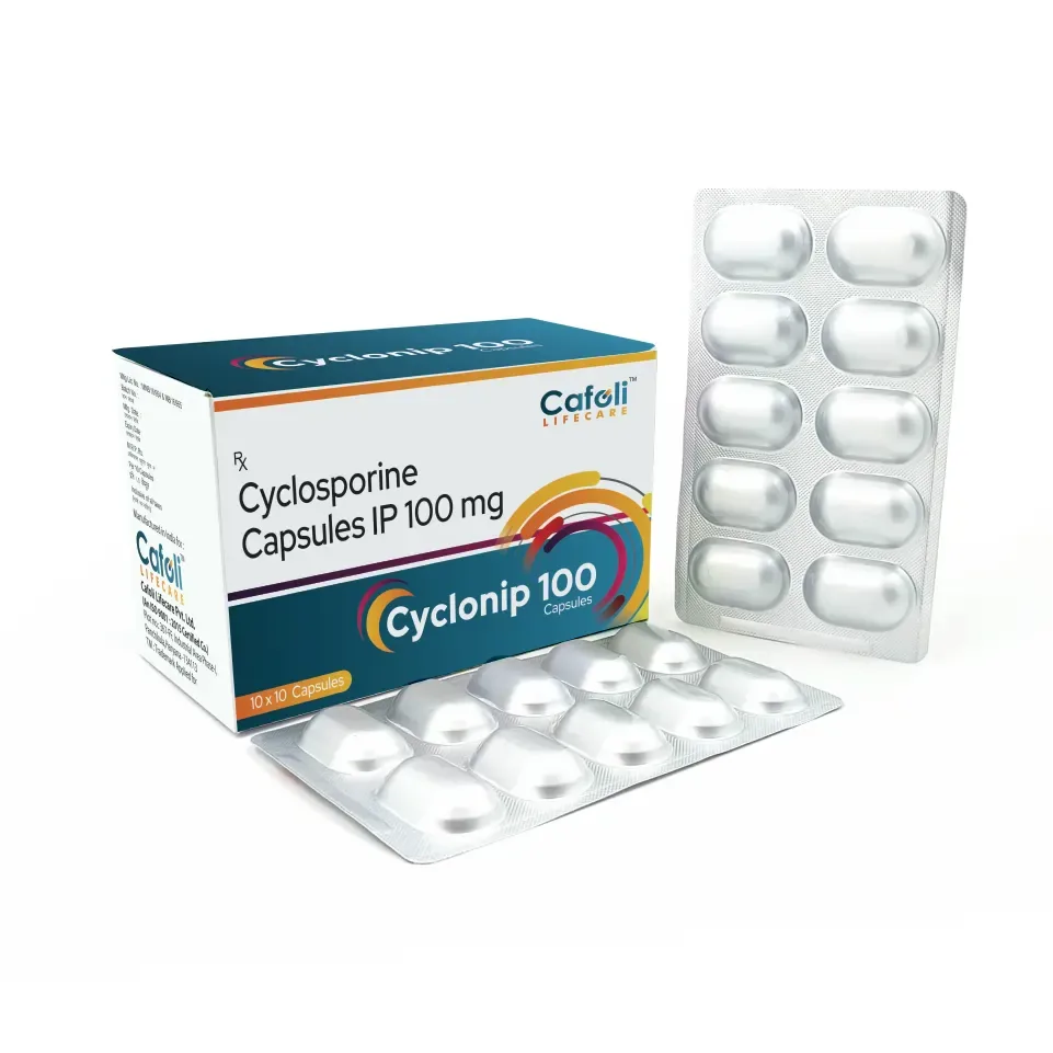 Cyclosporine 100 mg capsules for dogs and cats. The active ingredient is exactly as described; brand and packaging may vary.